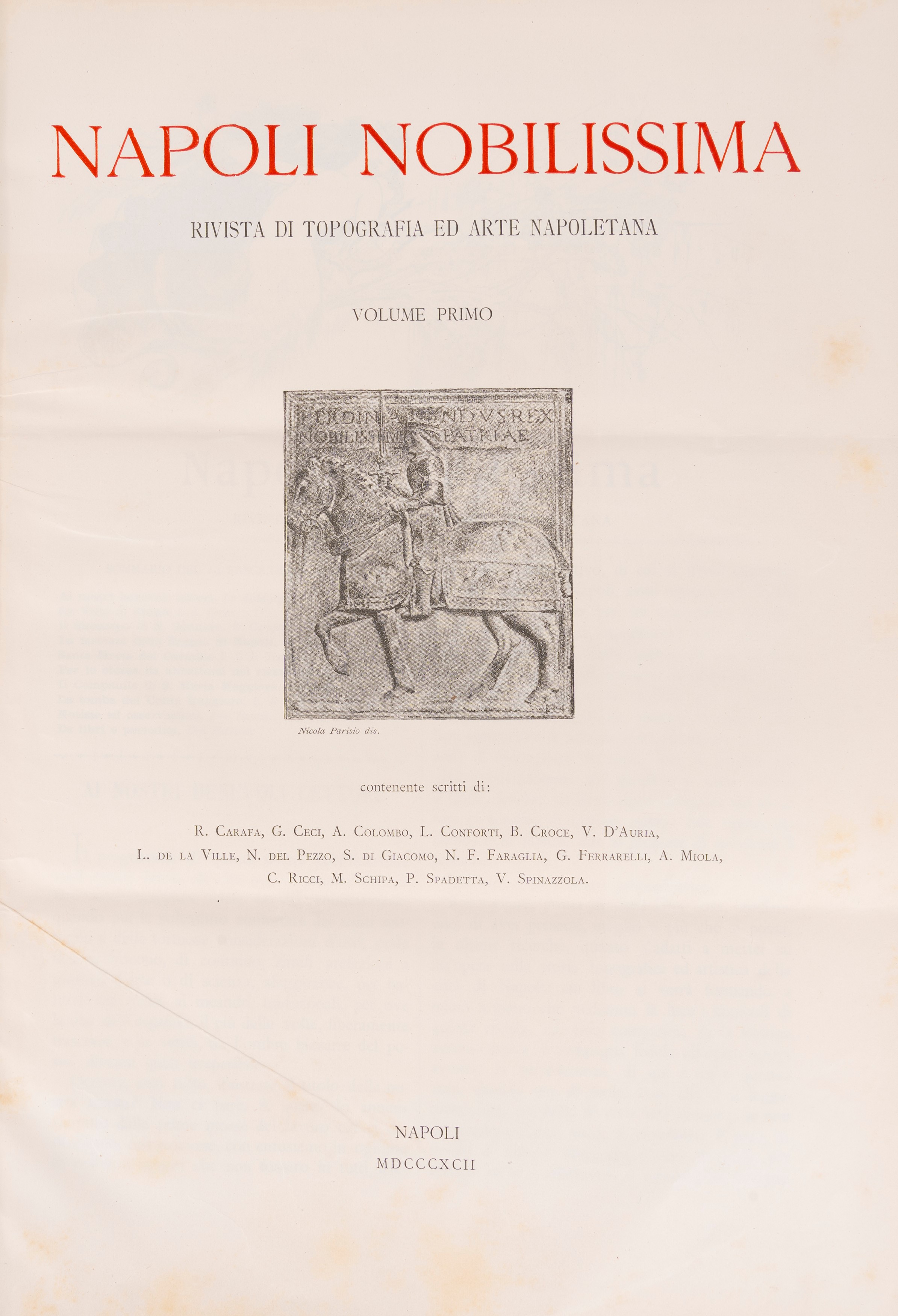 Napoli nobilissima. Rivista di topografia ed arte napoletana