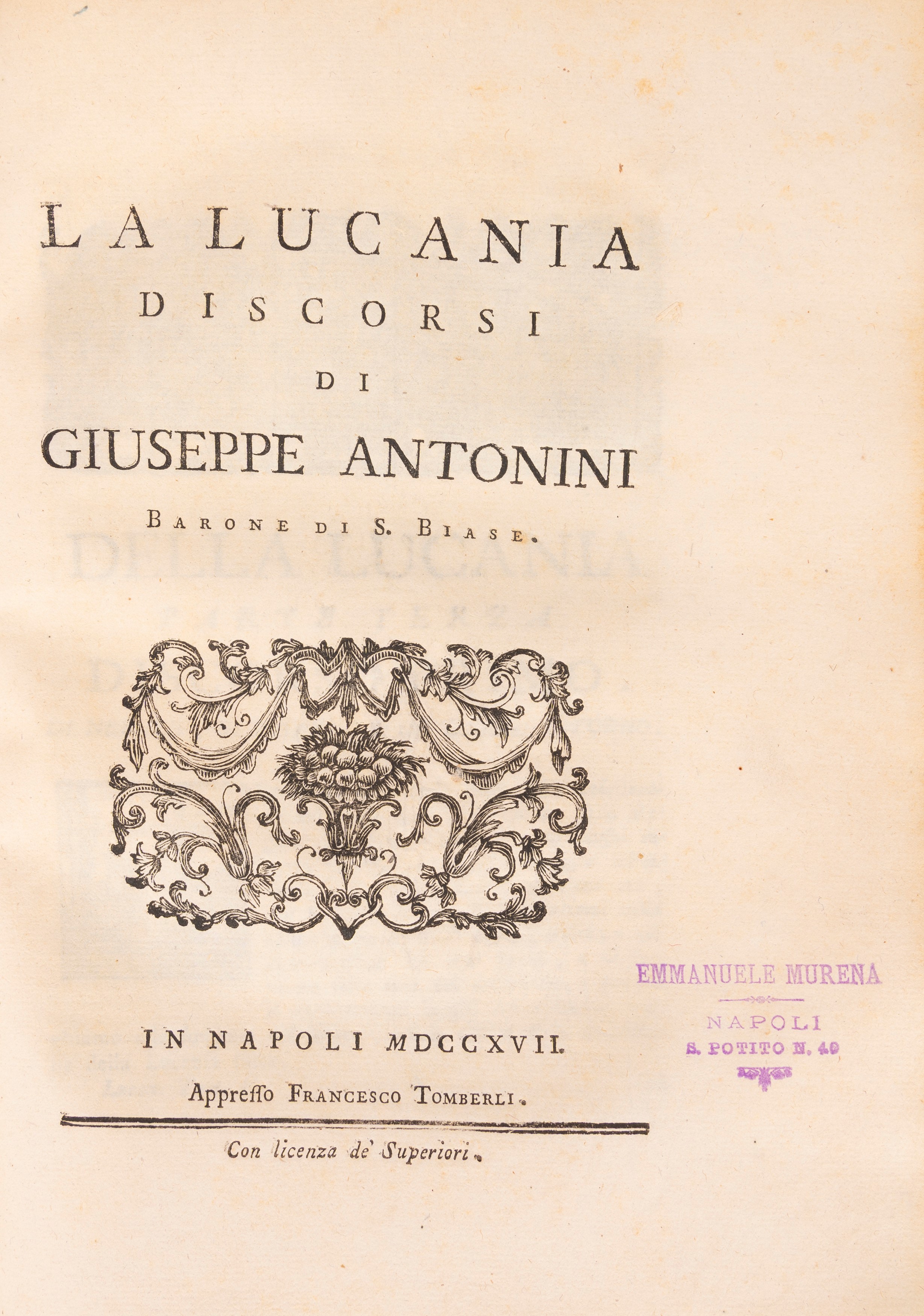 La Lucania. Discorsi di Giuseppe Antonini