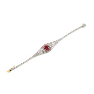 Bracciale con tormalina rosa e diamanti 