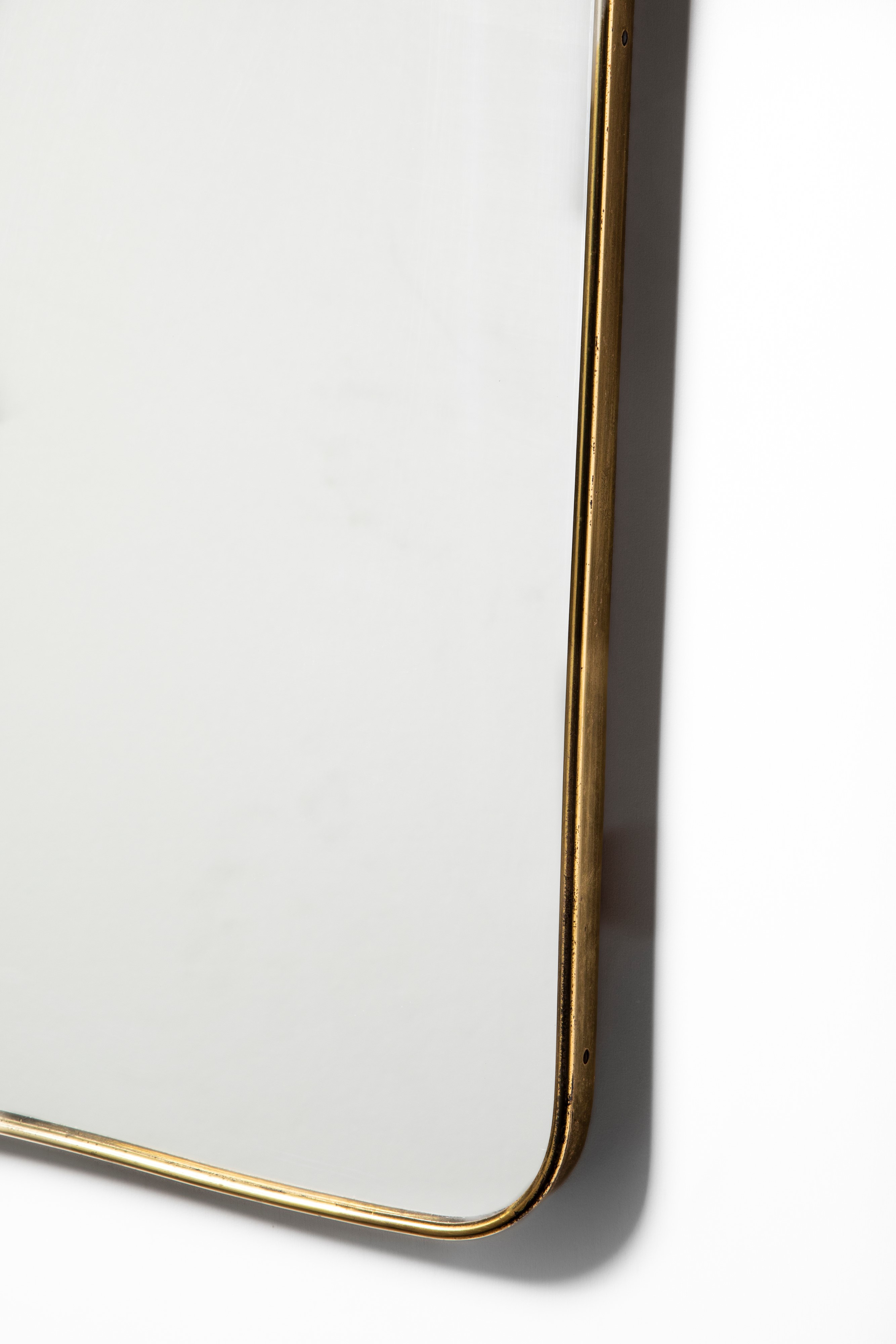 Gio Ponti - Specchio (disegno circa 1950), ottone, legno e vetro specchiato