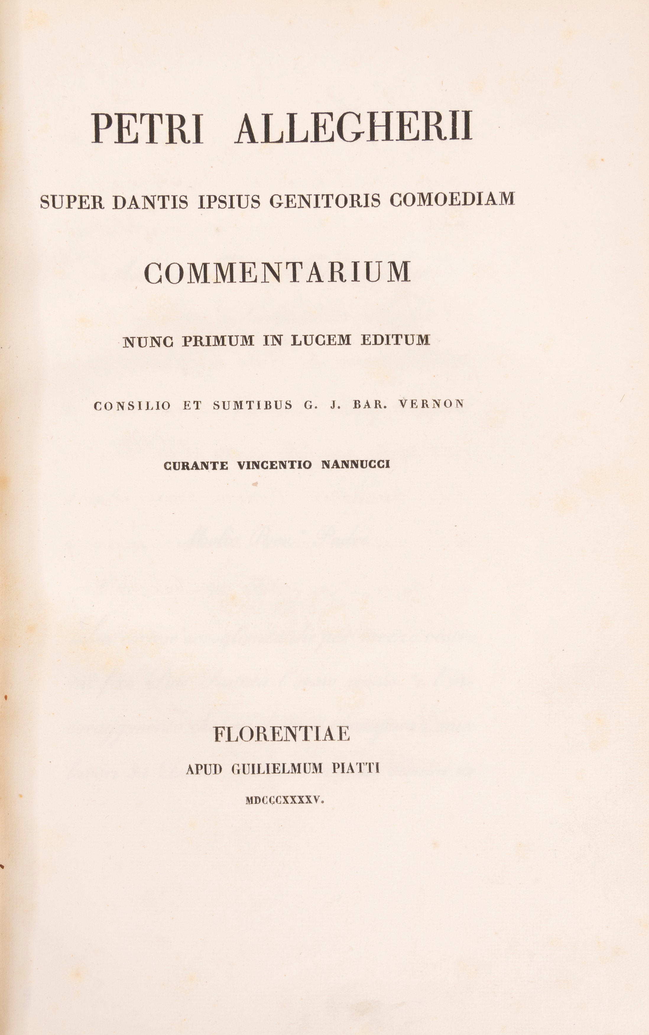 Benvenuto Rambaldi da Imola..Commento latino sulla Divina Commedia di Dante Allighieri