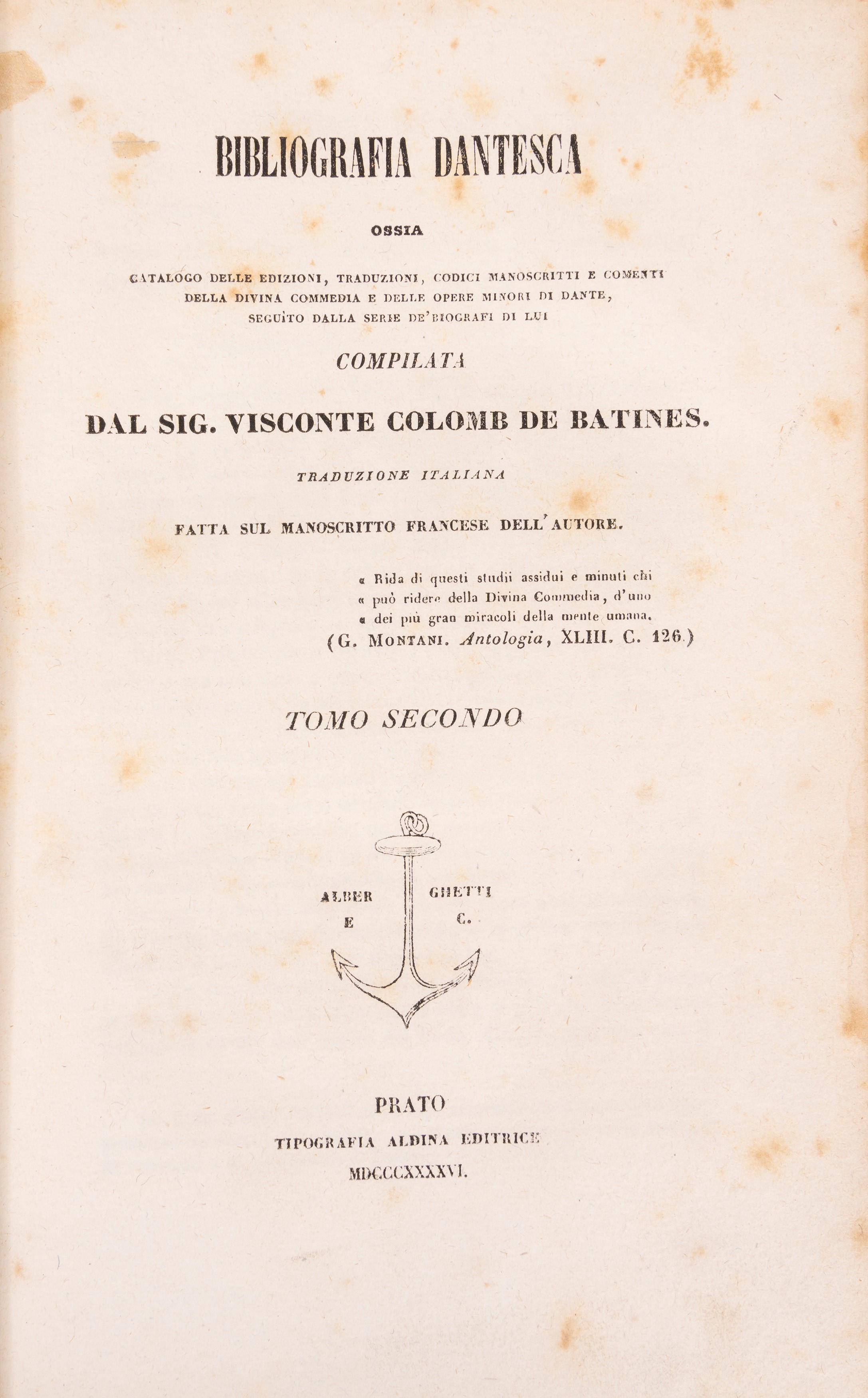 Collezione di Opuscoli danteschi inediti o rari - Diretta da G. L. Passerini