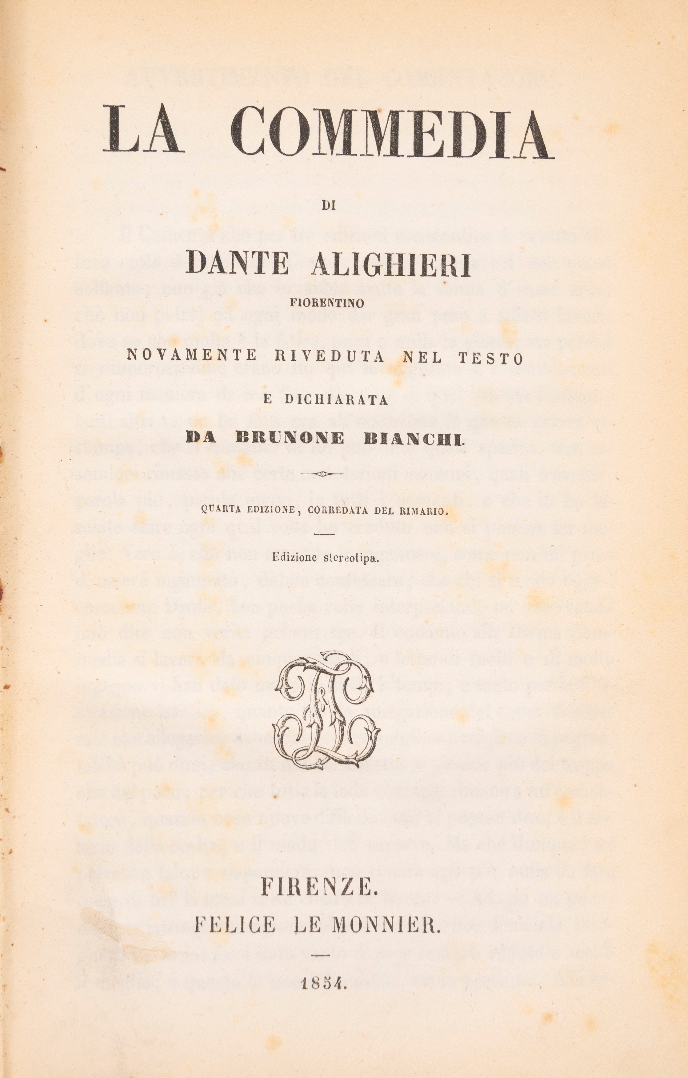La Comedia di Dante Alighieri con nuove chiose...a tutte cure di Mauro Ferranti