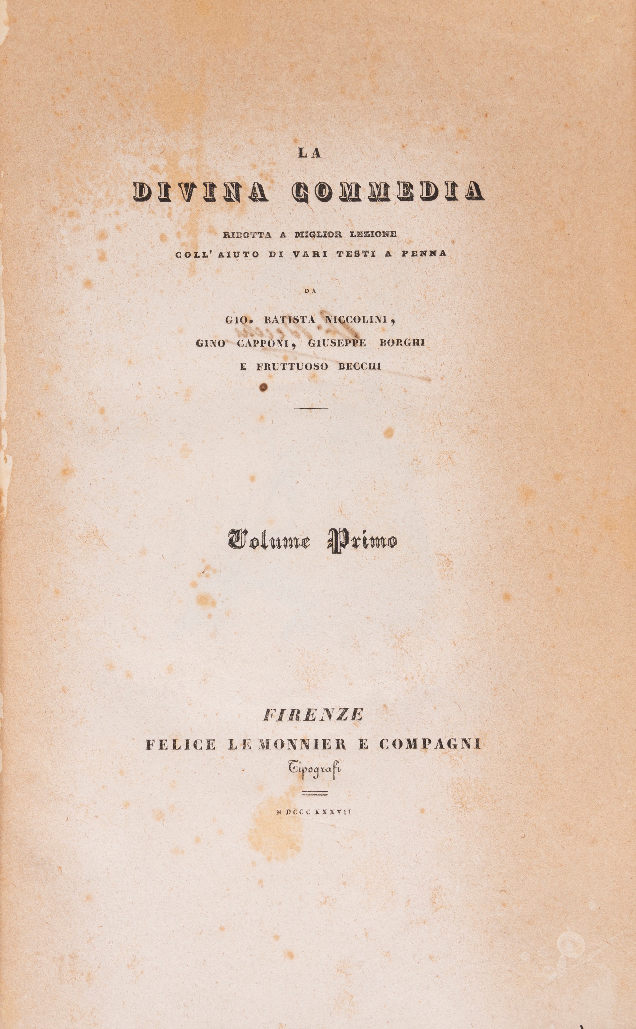 La Divina Commedia ridotta a miglior lezione...