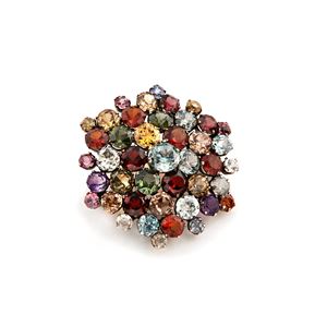 Brooch with colored stones