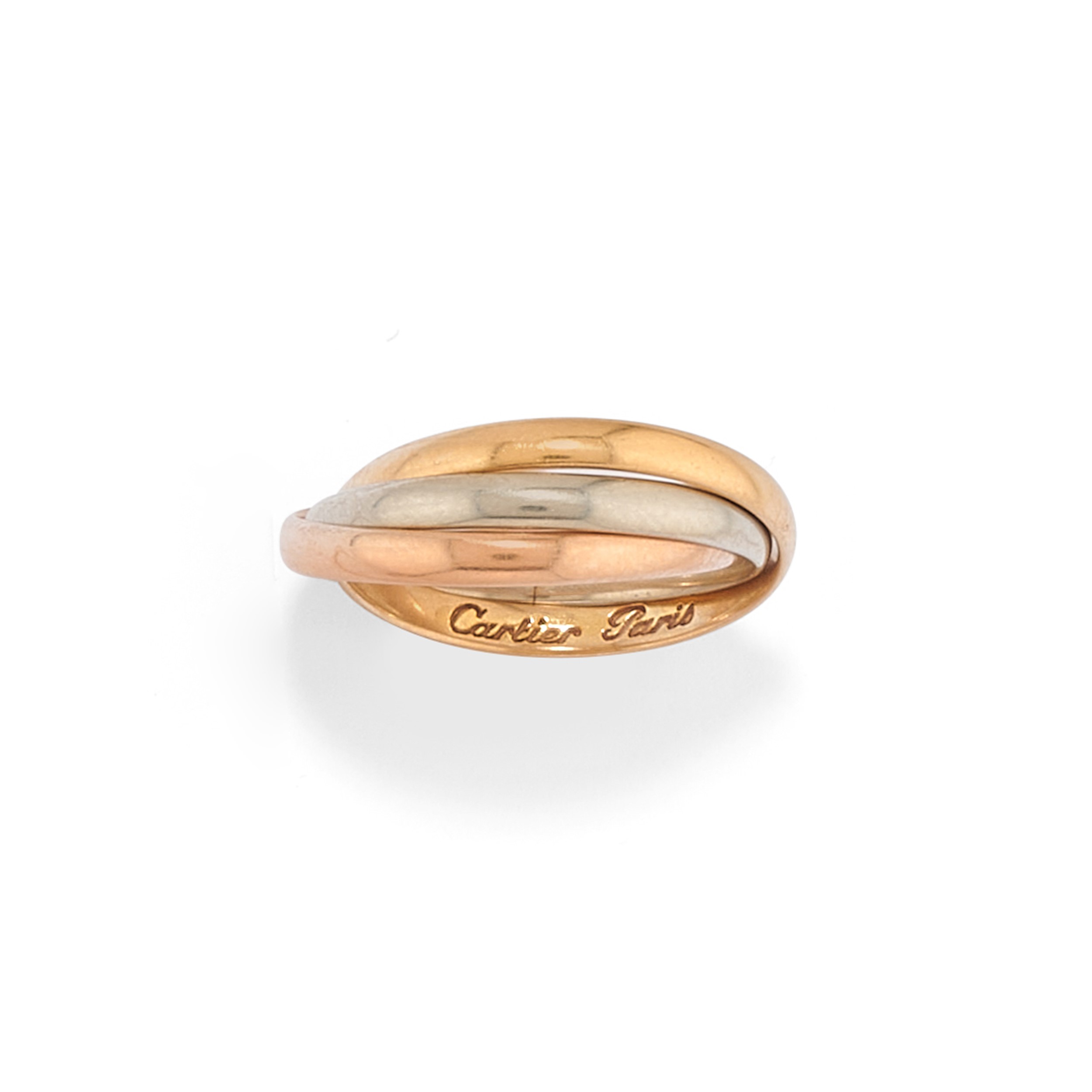 Cartier - Coppia di anelli Trinity, nei tre ori 18k