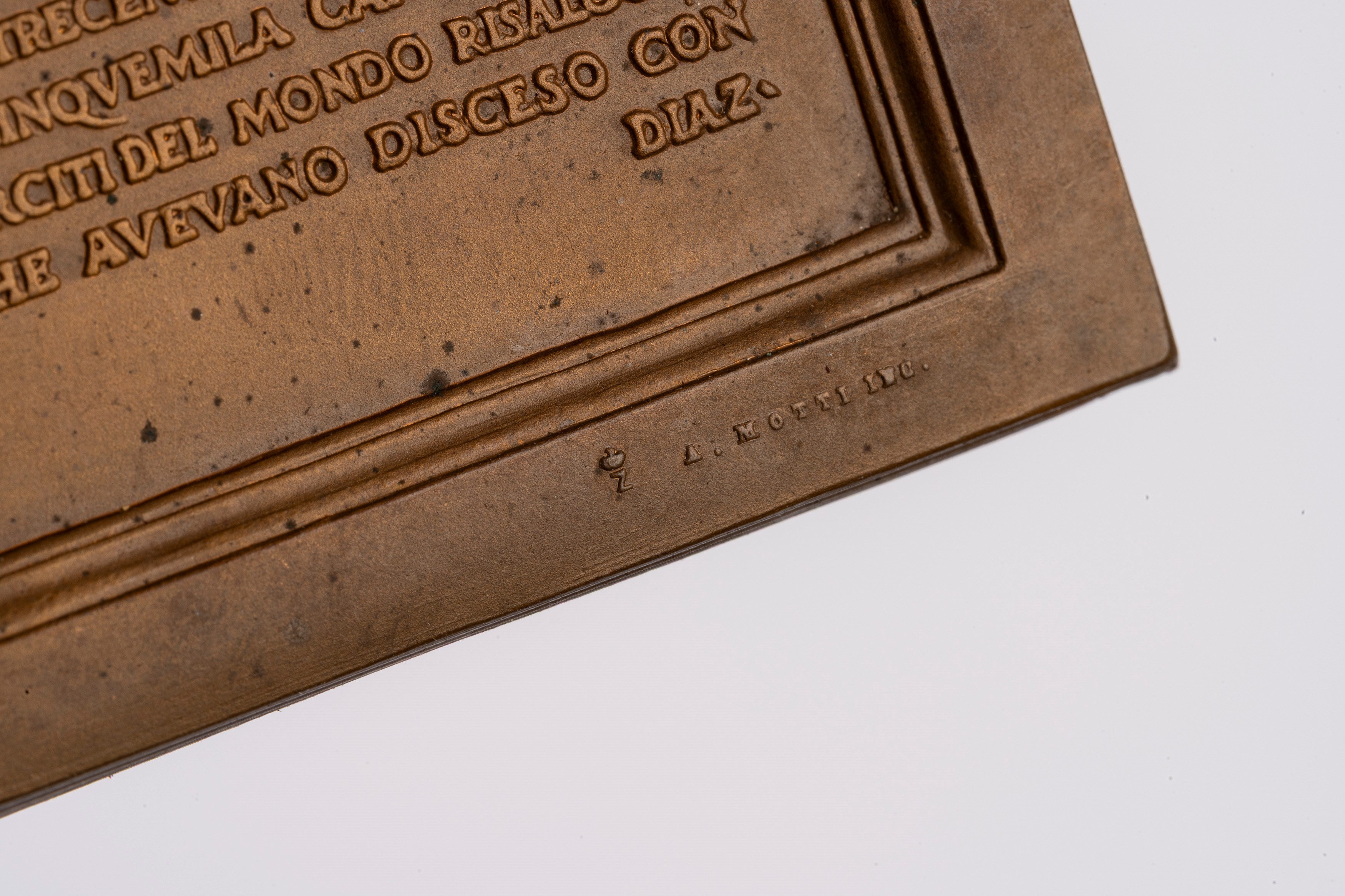 Armando Diaz, Proclama di Vittoria firmato; targa in ottone con Comando Supremo, 4 novembre 1918