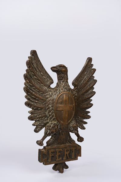 Scultura in bronzo, Stemma reale dei Savoia, primi del XX secolo (1920)