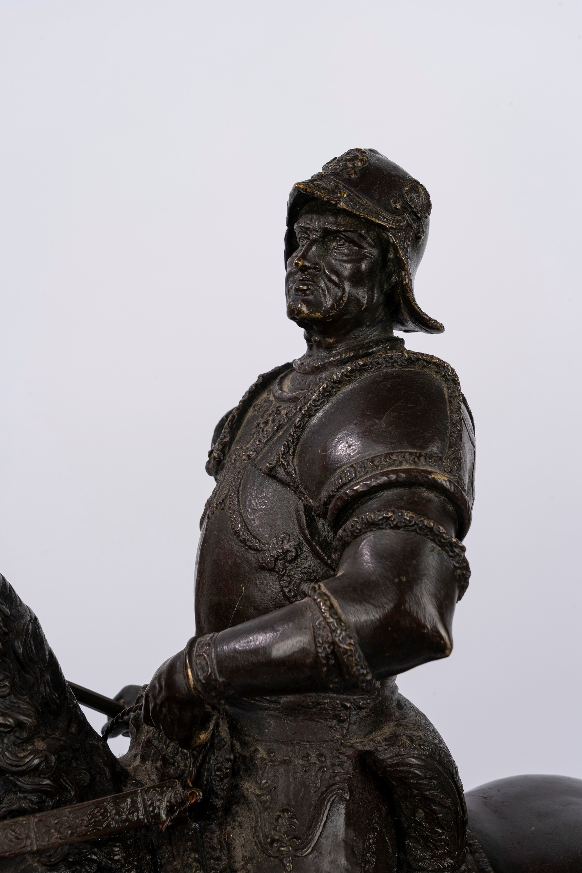 Da Andrea del Verrocchio - Statua equestre di Bartolomeo Colleoni, bronzo con base in marmo, fine...