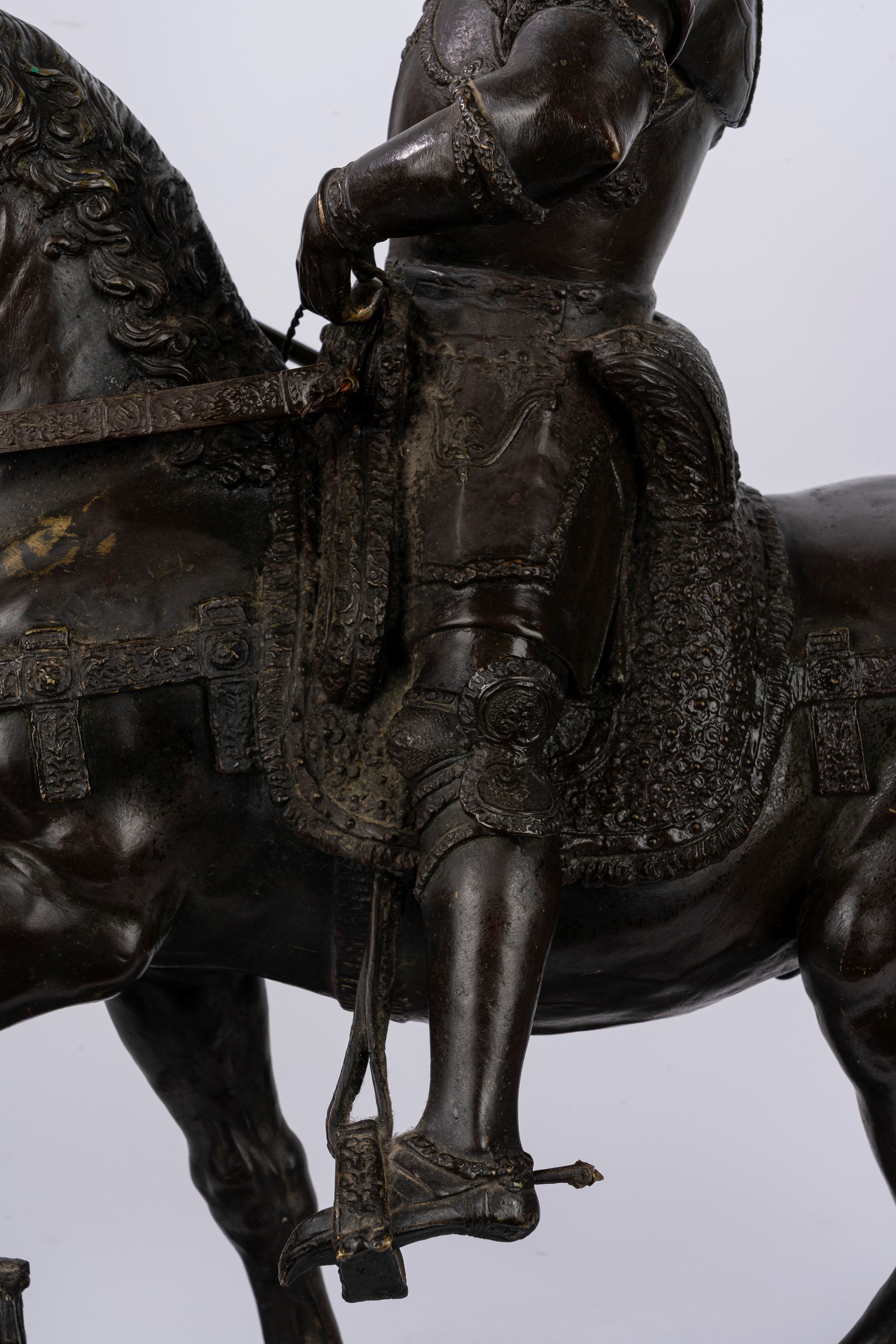 Da Andrea del Verrocchio - Statua equestre di Bartolomeo Colleoni, bronzo con base in marmo, fine...