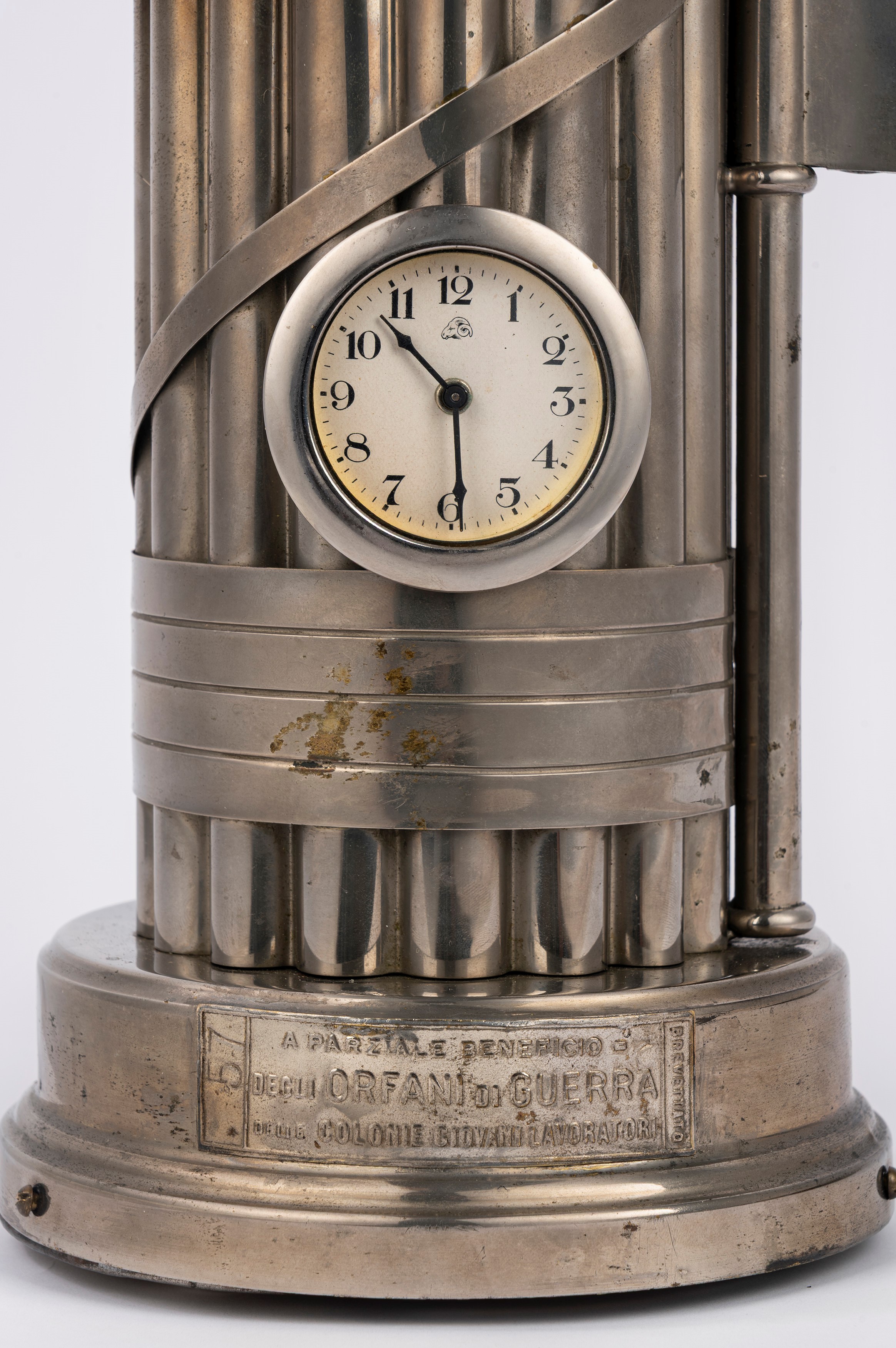 Orologio Imperiale, Orologio a forma di Fascio Littorio con carillon musicante “Giovinezza”, lami...