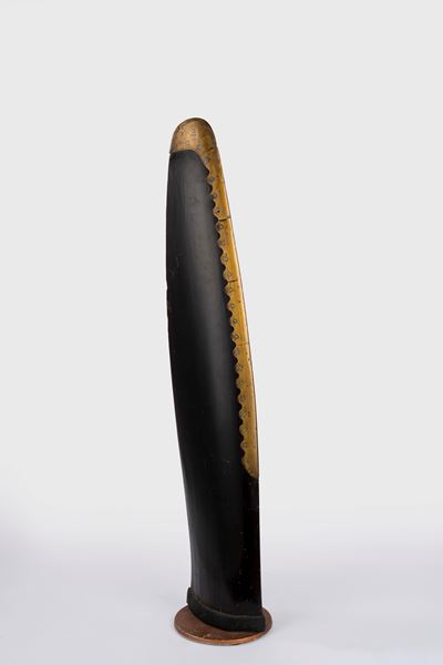 Pala di elica per velivolo idrovolante biplano SIAI Marchetti, legno e bronzo (modanatura in otto...