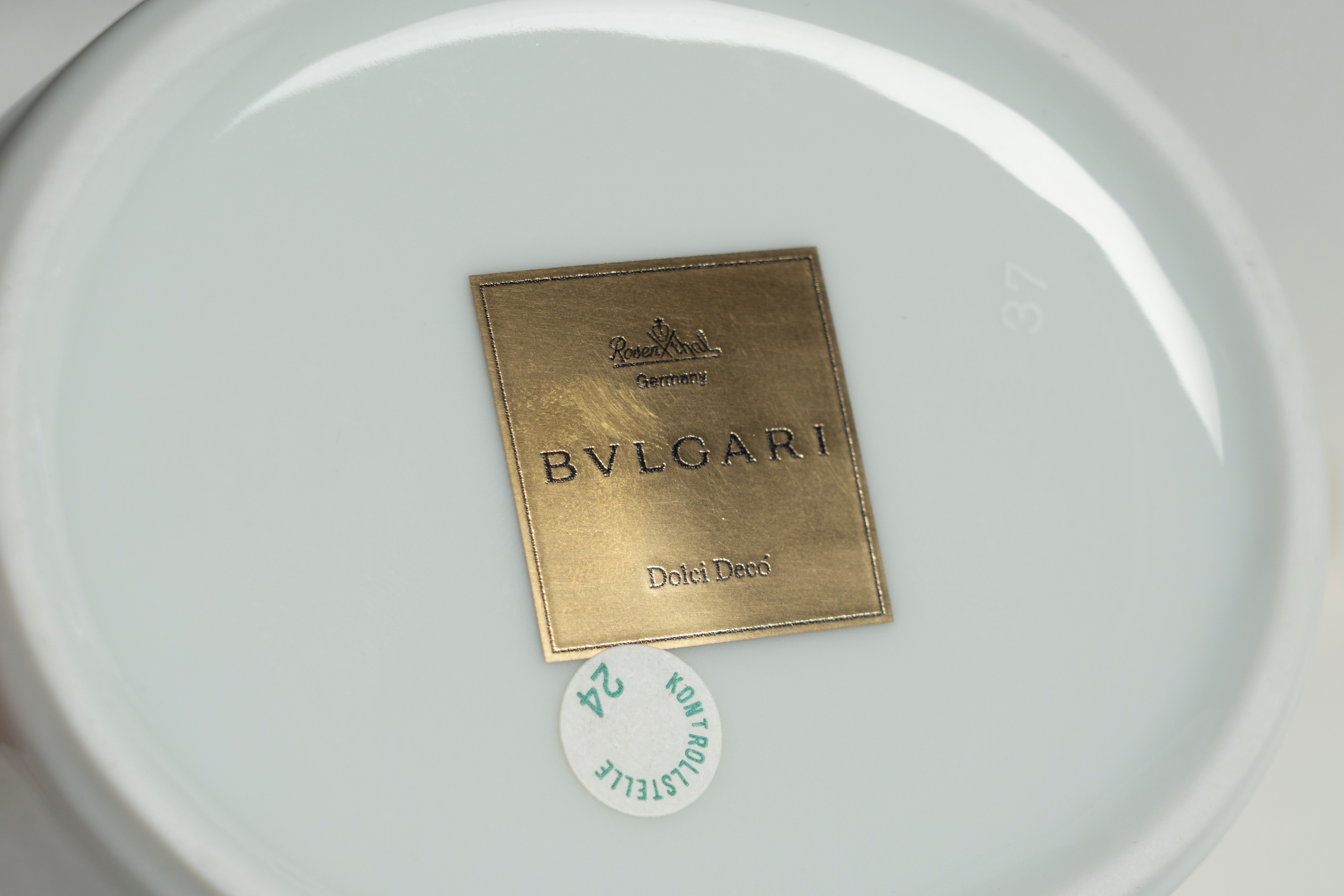 Rosenthal per Bulgari "dolci Decò" Due Tazzine con Piattino e una Zuccheriera Biansata con Coperc...