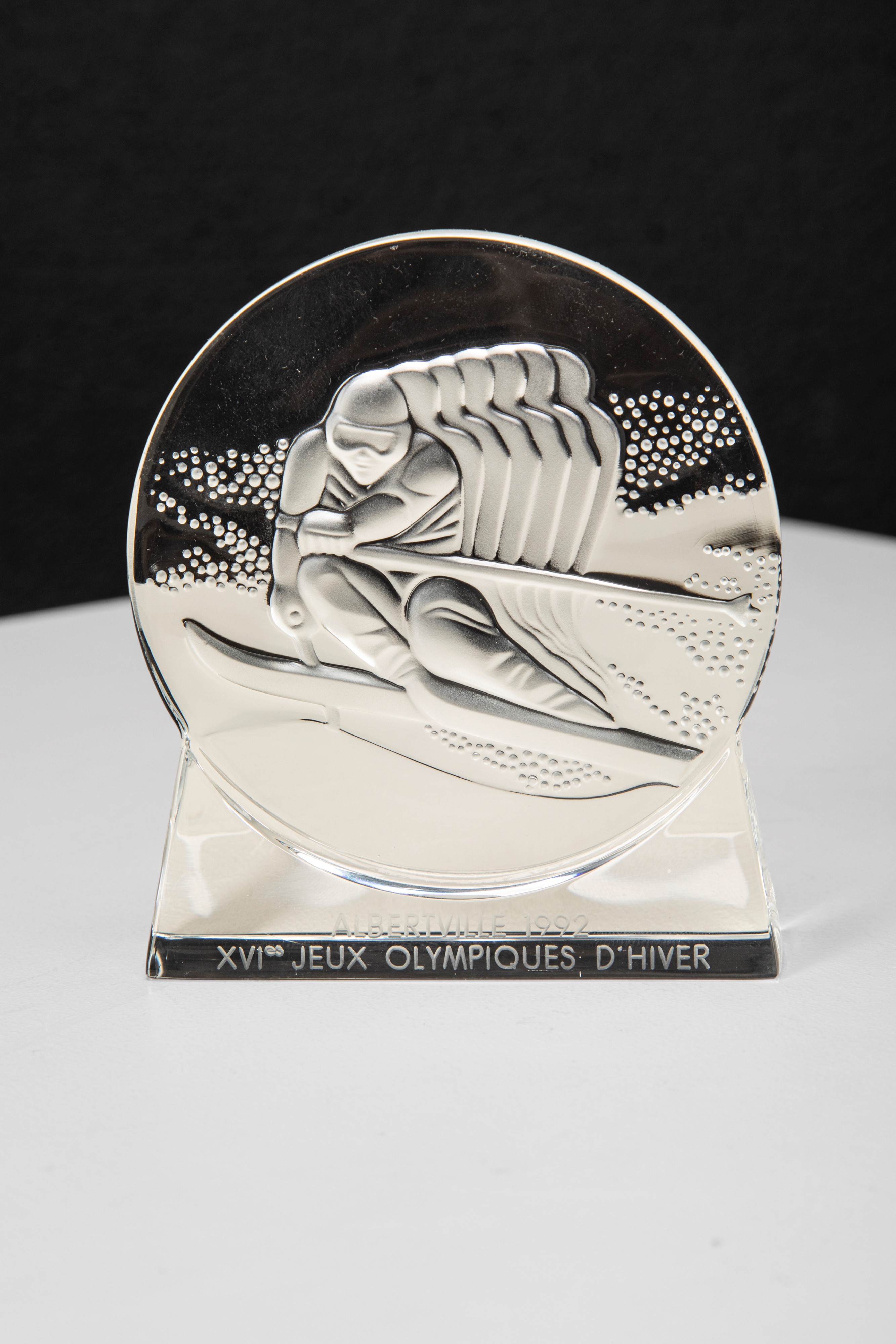 Lalique - Medaglia olimpica commemorativa Albertville 1992 in cristallo (edizione limitata 1473/4...