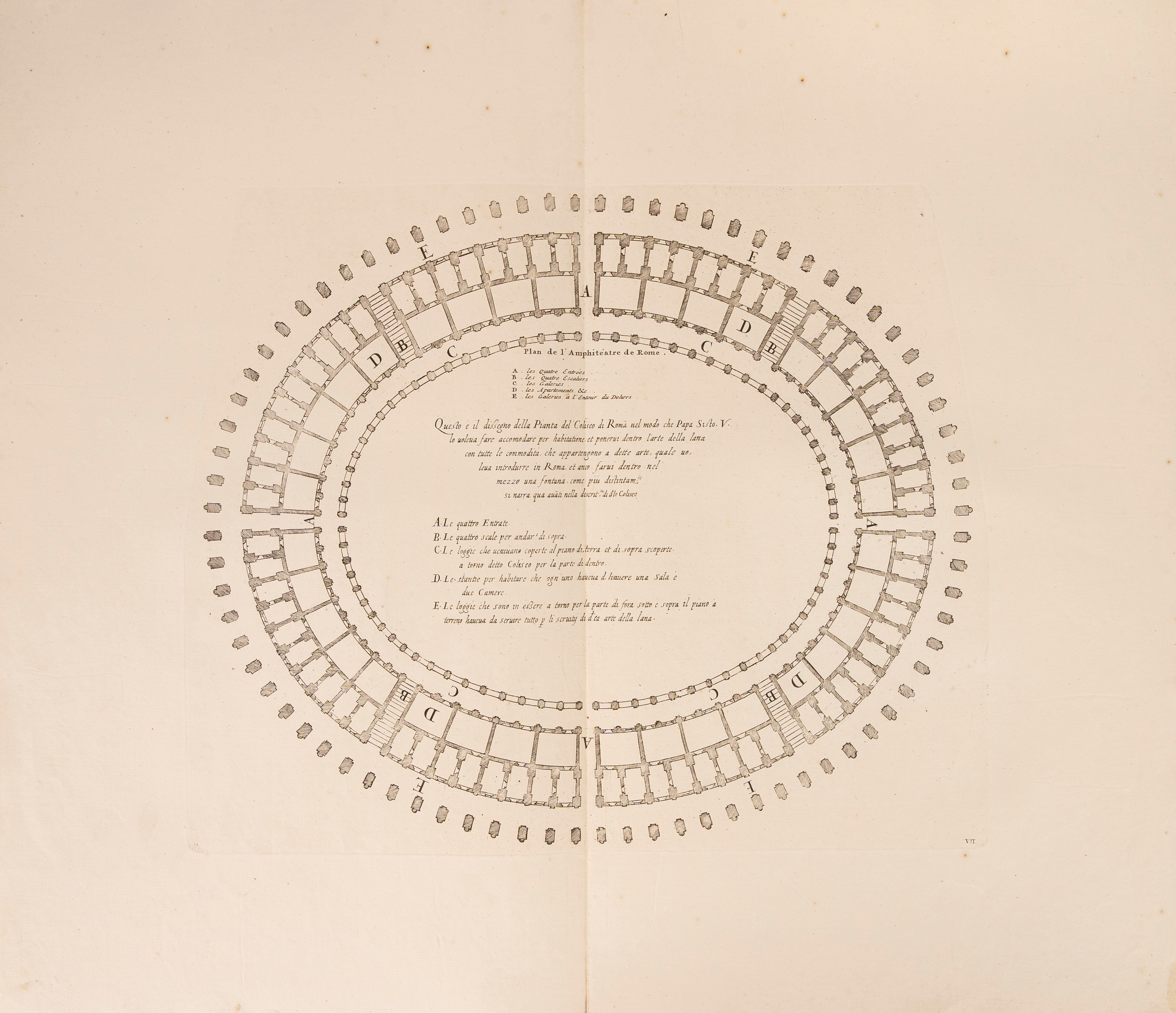 Joan Blaeu - Insieme di 4 incisioni tratte dal Nouveau Theatre d'Italie (1704)