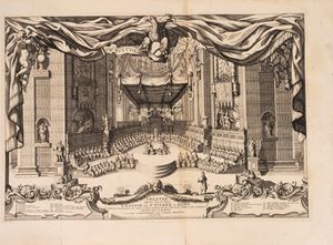 Theatre qu'on dresse dans l'Eglise de St. Pierre a Rome. Pour la Canonisation des Saints, et Pour d'Autres Services Solemnels