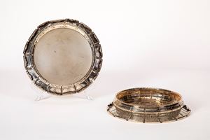 Pair of large bottle coasters