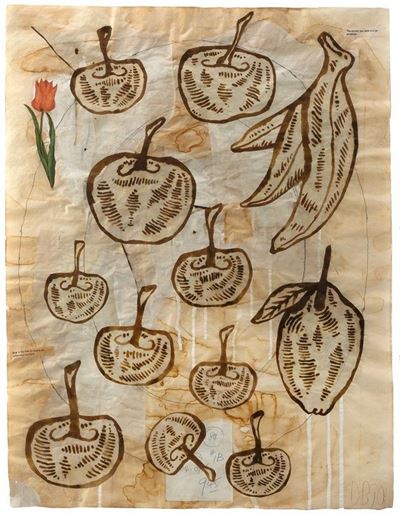 Senza titolo (1990), collage e tecnica mista su carta