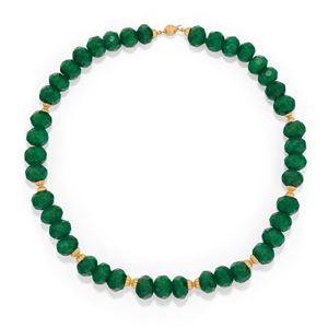 Long necklace with emeralds 