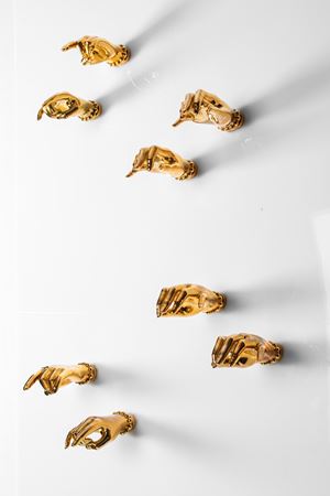 Set of eight hand-shaped handles, special commission