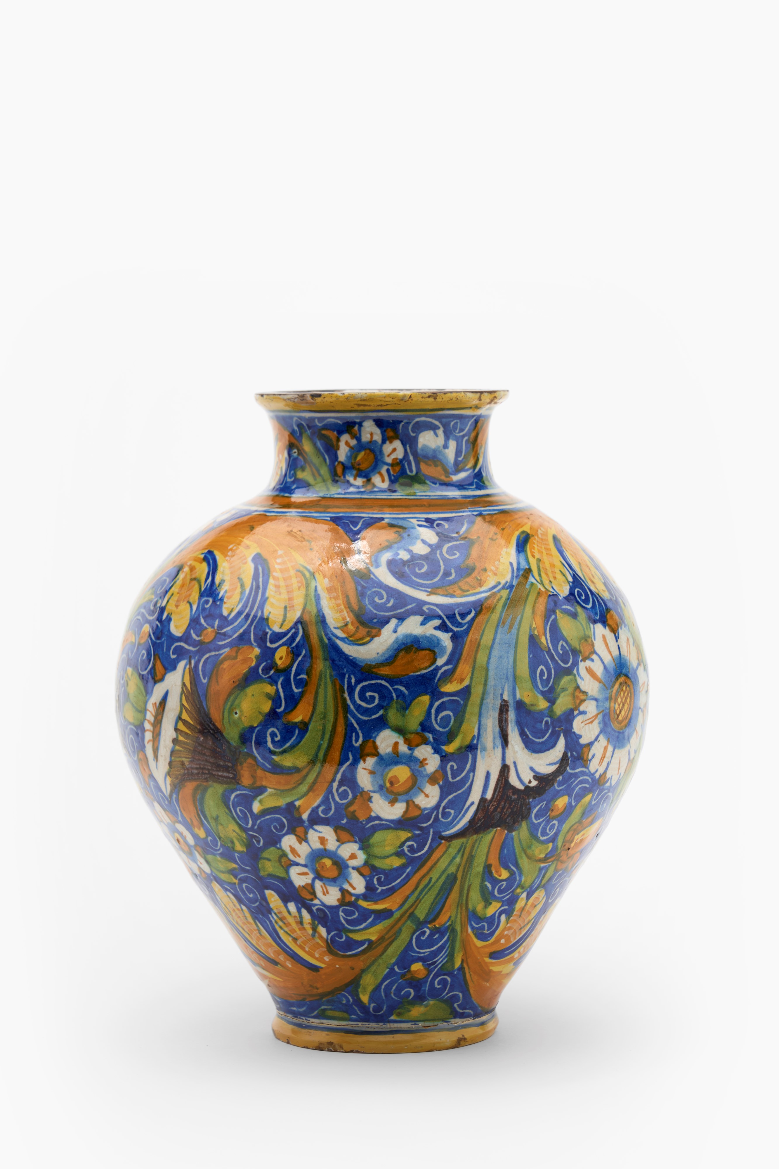 Vaso a Boccia in Maiolica Policroma. Probabile Bottega di Mastro Domenico, Venezia, Secolo XVI