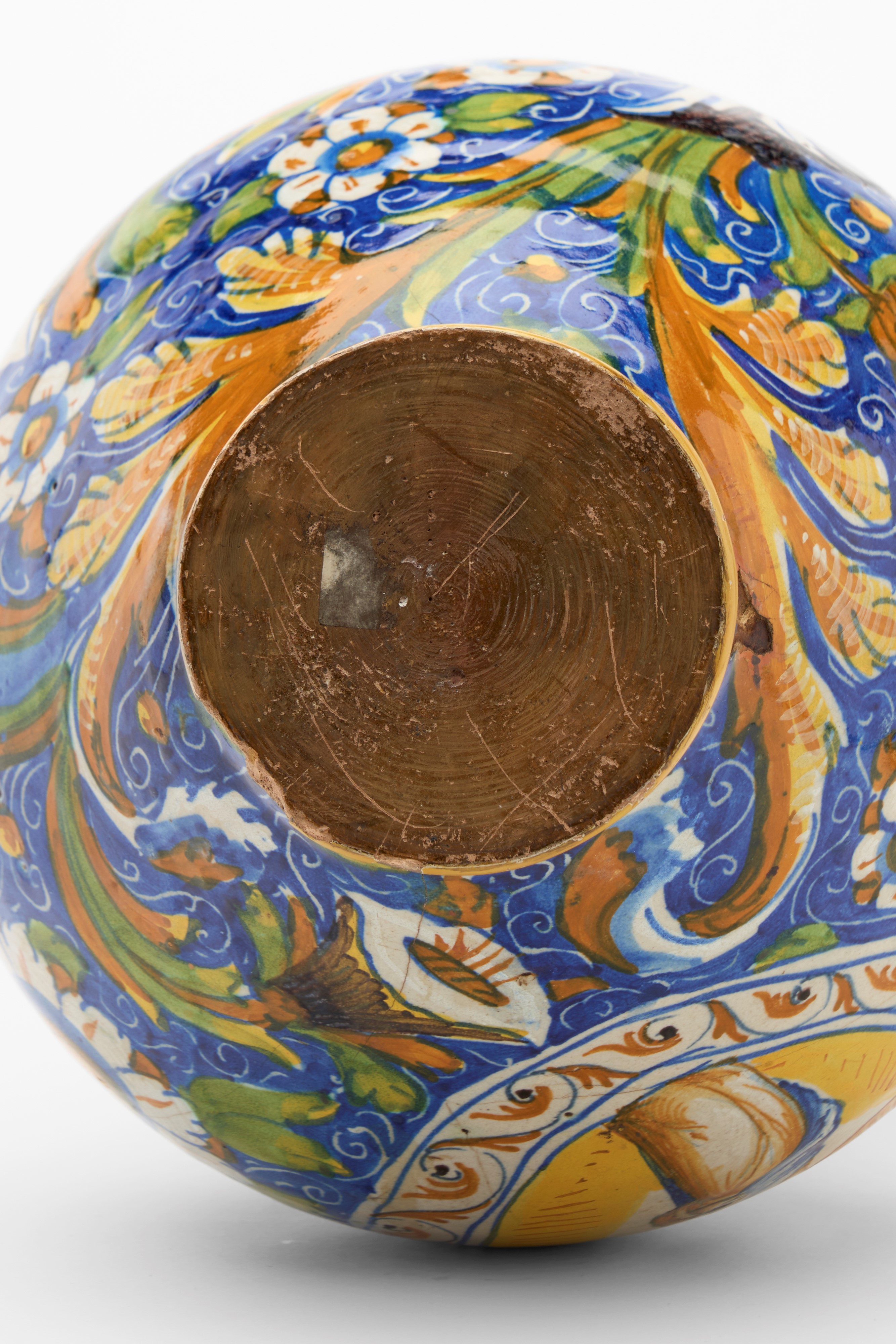 Vaso a Boccia in Maiolica Policroma. Probabile Bottega di Mastro Domenico, Venezia, Secolo XVI
