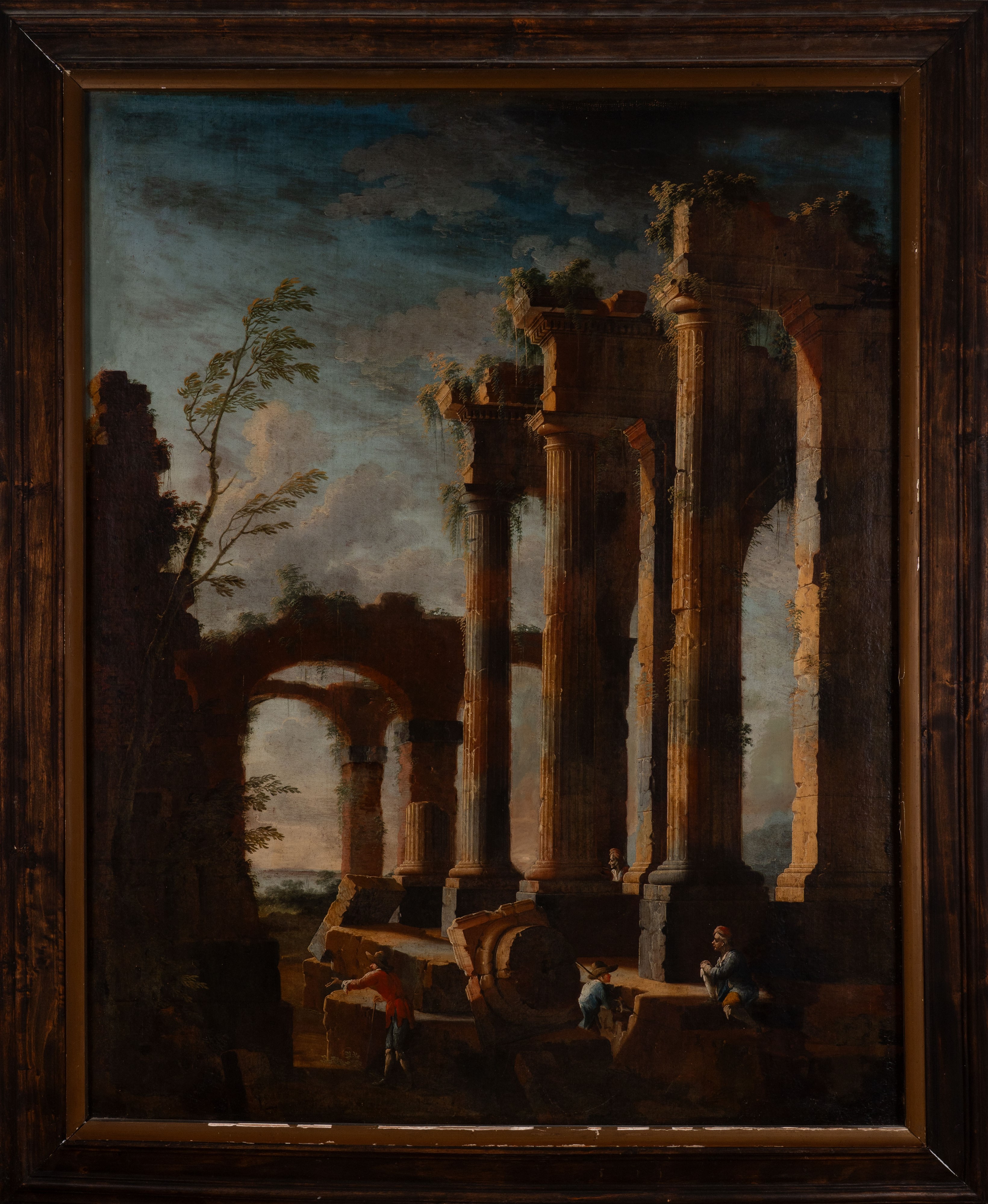 Leonardo Coccorante - Capriccio architettonico con figure, olio su tela