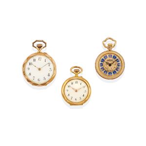 three small pocket watches