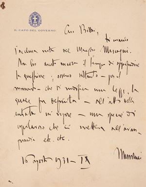 Mussolini, Benito (Predappio, 29 luglio 1883 &ndash; Giulino di Mezzegra, 28 aprile 1945)