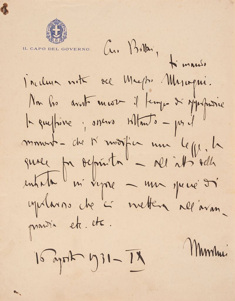 Mussolini, Benito (Predappio, 29 luglio 1883 – Giulino di Mezzegra, 28 aprile 1945)