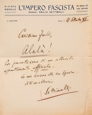Settimelli, Emilio (Firenze, 2 agosto 1891 &ndash; Lipari, 12 febbraio 1954)
