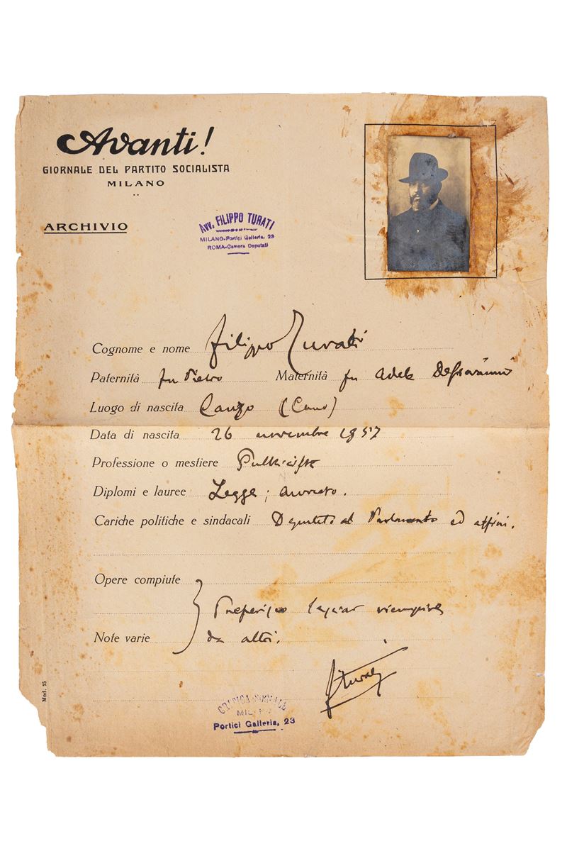 Turati, Filippo (Canzo, 26 novembre 1857 – Parigi, 29 marzo 1932)