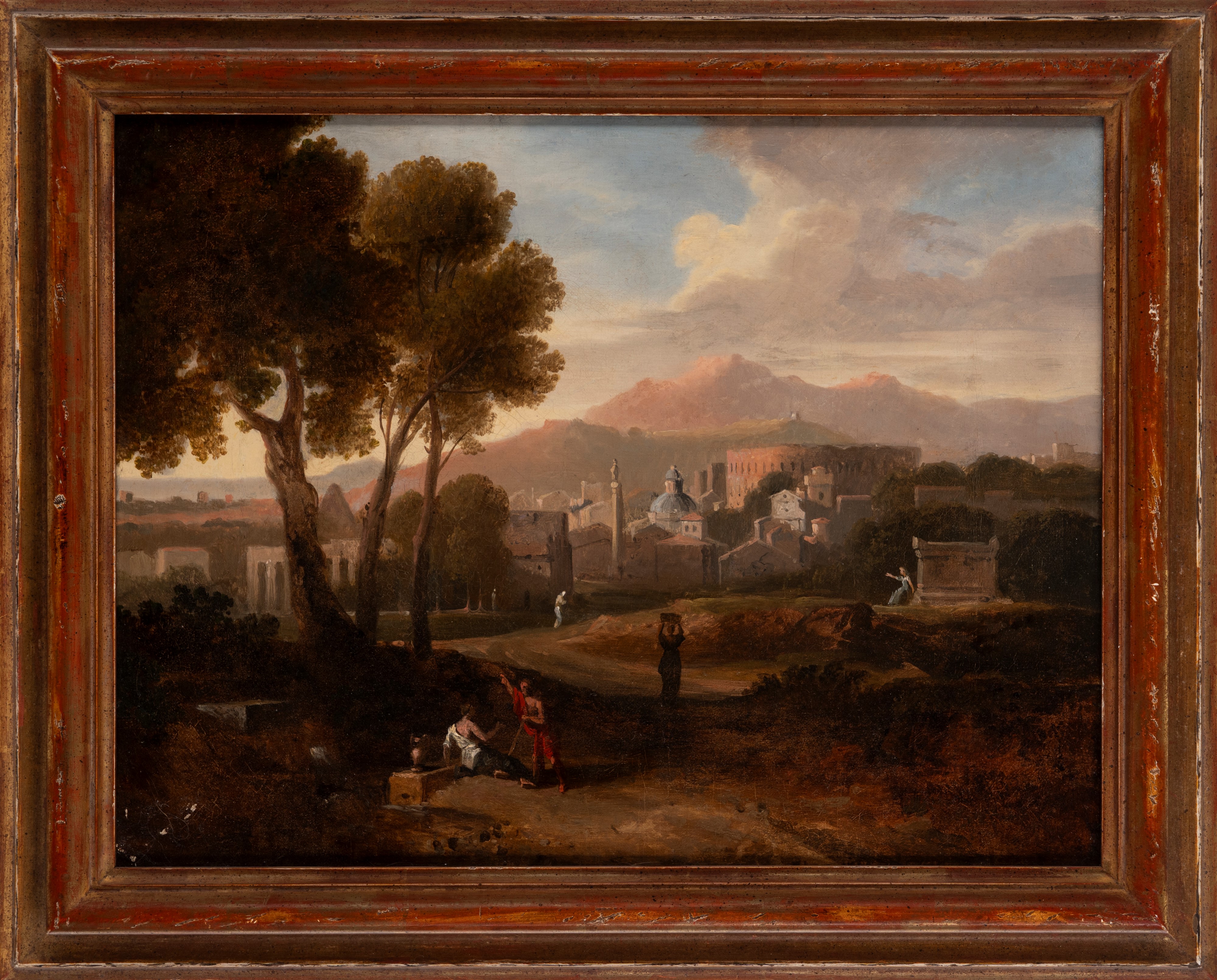 Paesaggio con monumenti romani e figure
