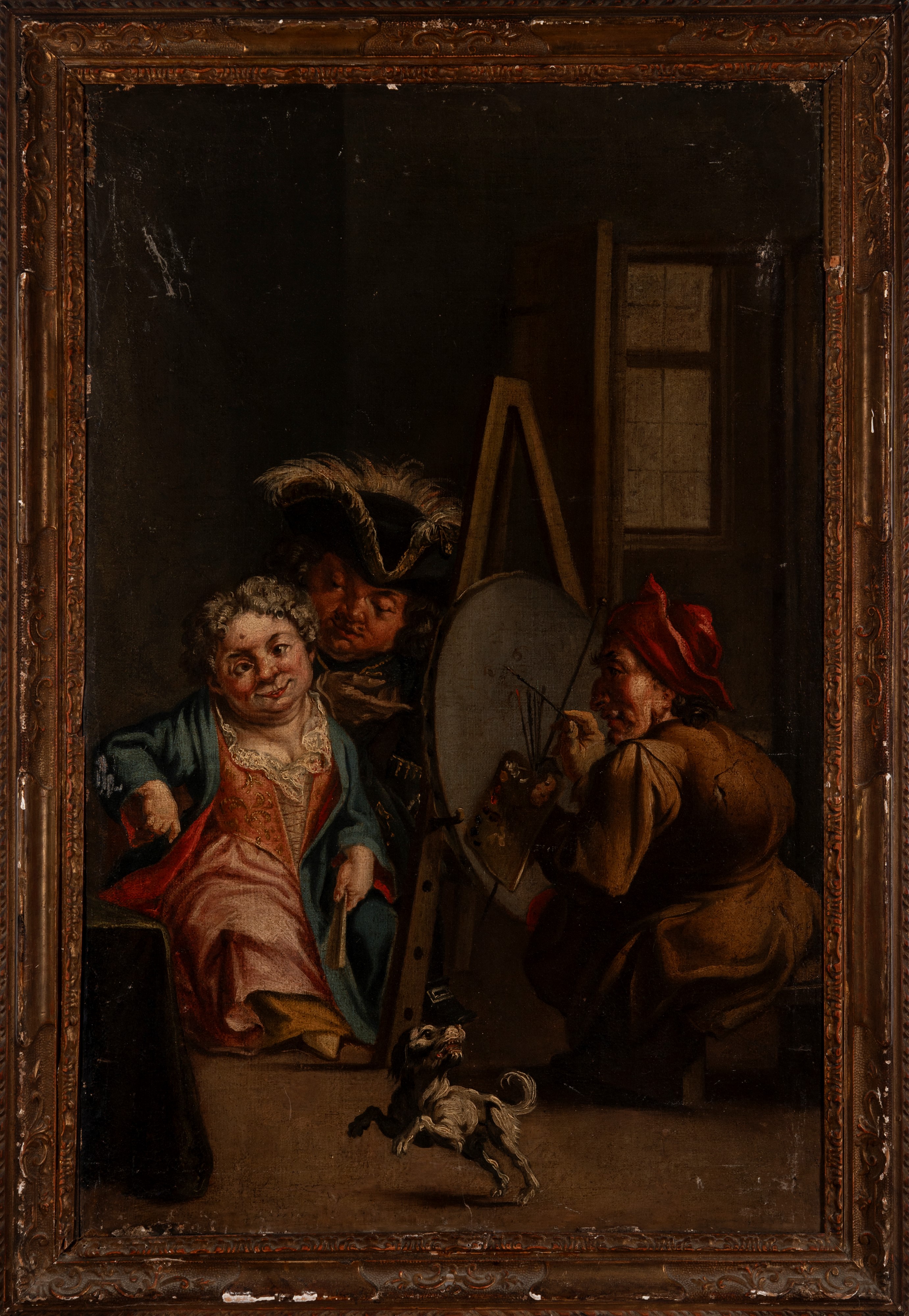 Scuola Dell'italia Settentrionale, Secolo XVIII - Scena di nani nello studio del pittore, olio su...