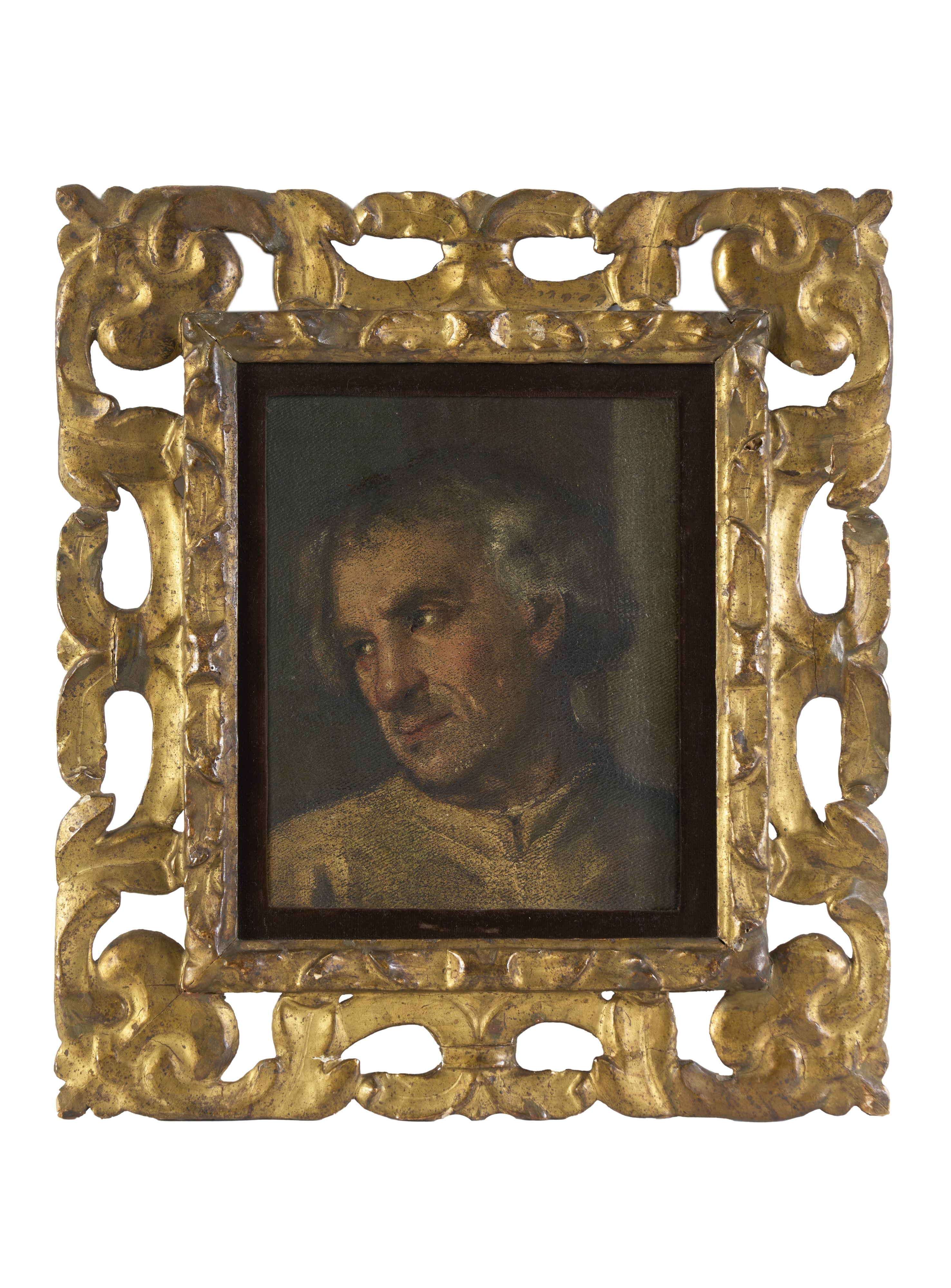 Scuola Veneta, Secolo XVI - Scuola veneta, Testa virile, olio su tela applicata a tavola (frammen...