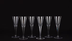 Moser. Set of six crystal flutes