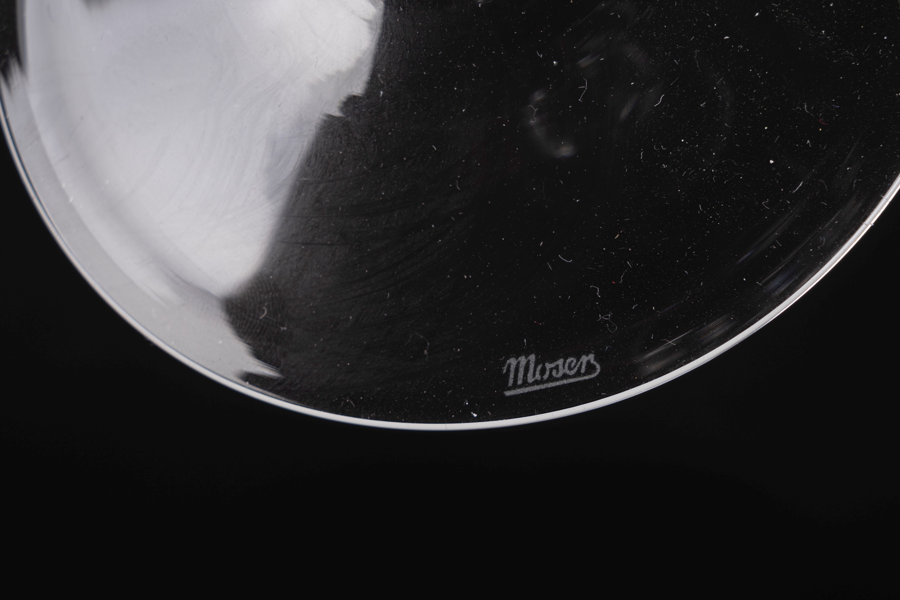 Moser, Servizio da sei flute in cristallo molato e inciso