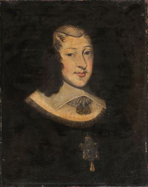 Half-length portrait of a gentlewoman, in black clothes and a white collar