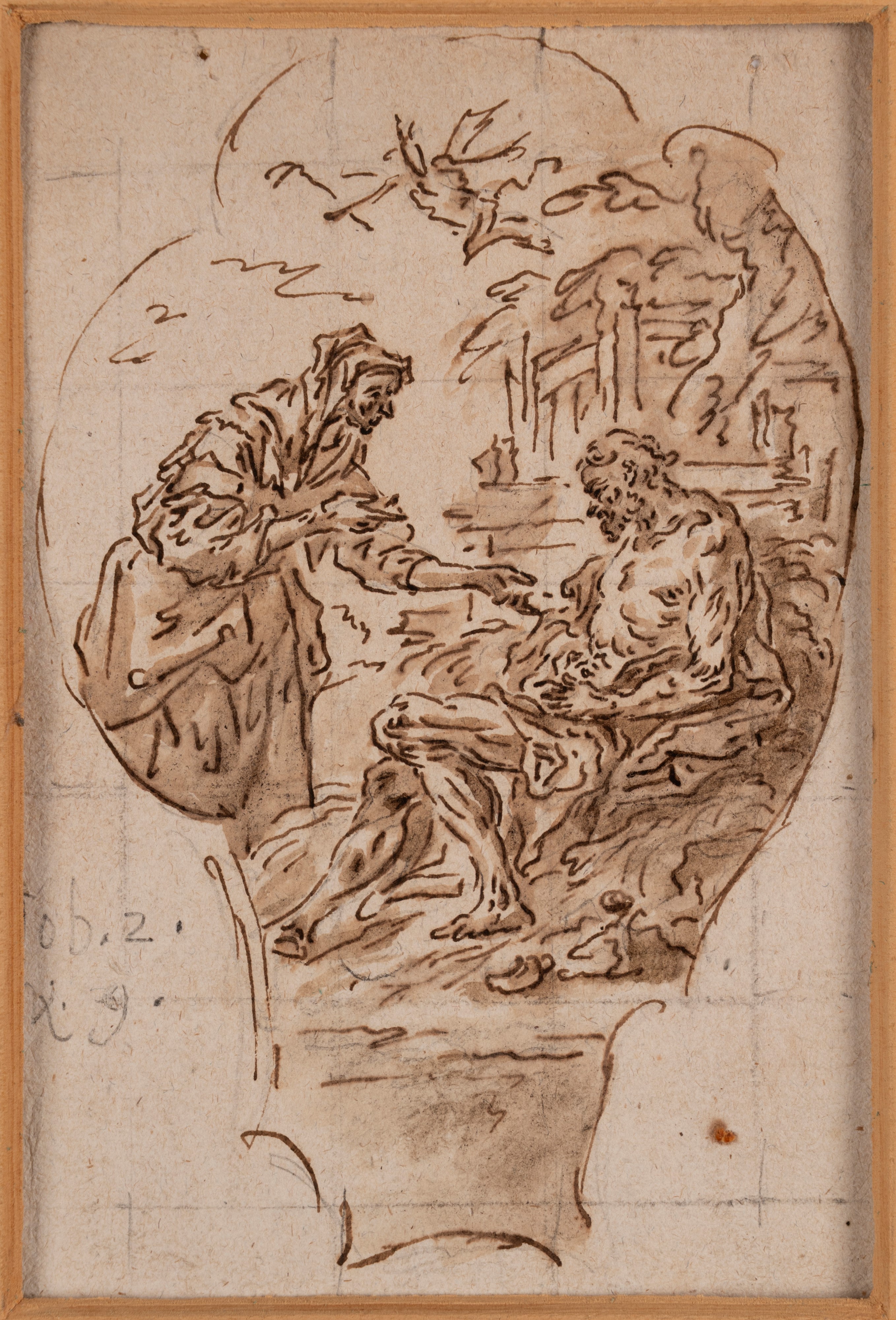 La vendita di Giuseppe; Giobbe e la moglie; Figura di santo