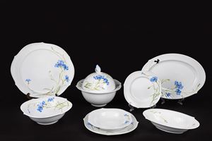 Importante servizio da dodici in porcellana Wellenspiel Blu Cornflower, Meissen