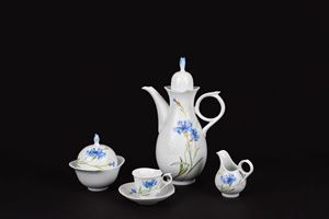 Servizio da caff&egrave; da dieci in porcellana Wellenspiel Blu Cornflower, Meissen