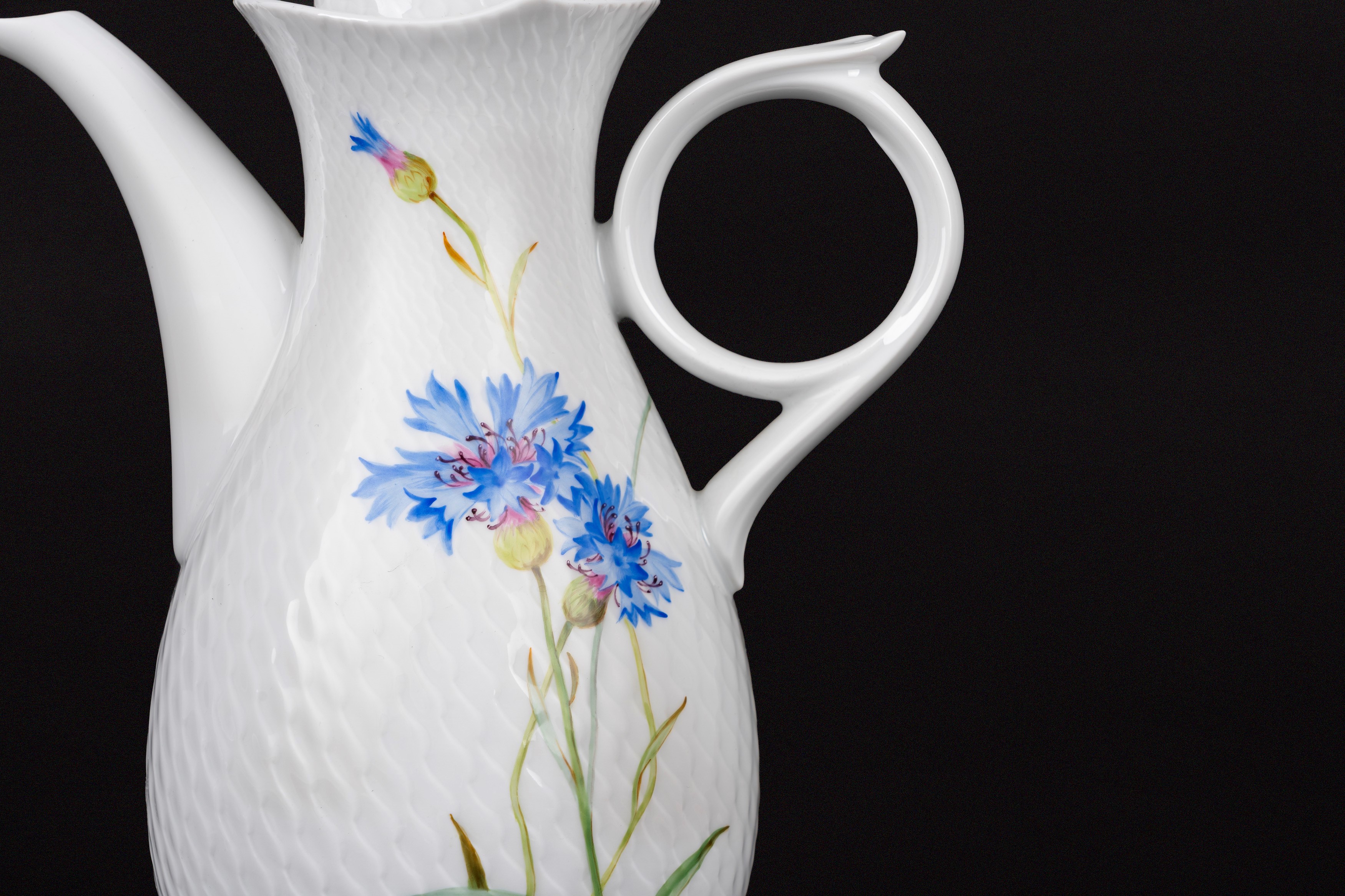 Meissen, Servizio da caffè da dieci in porcellana Wellenspiel Blu Cornflower