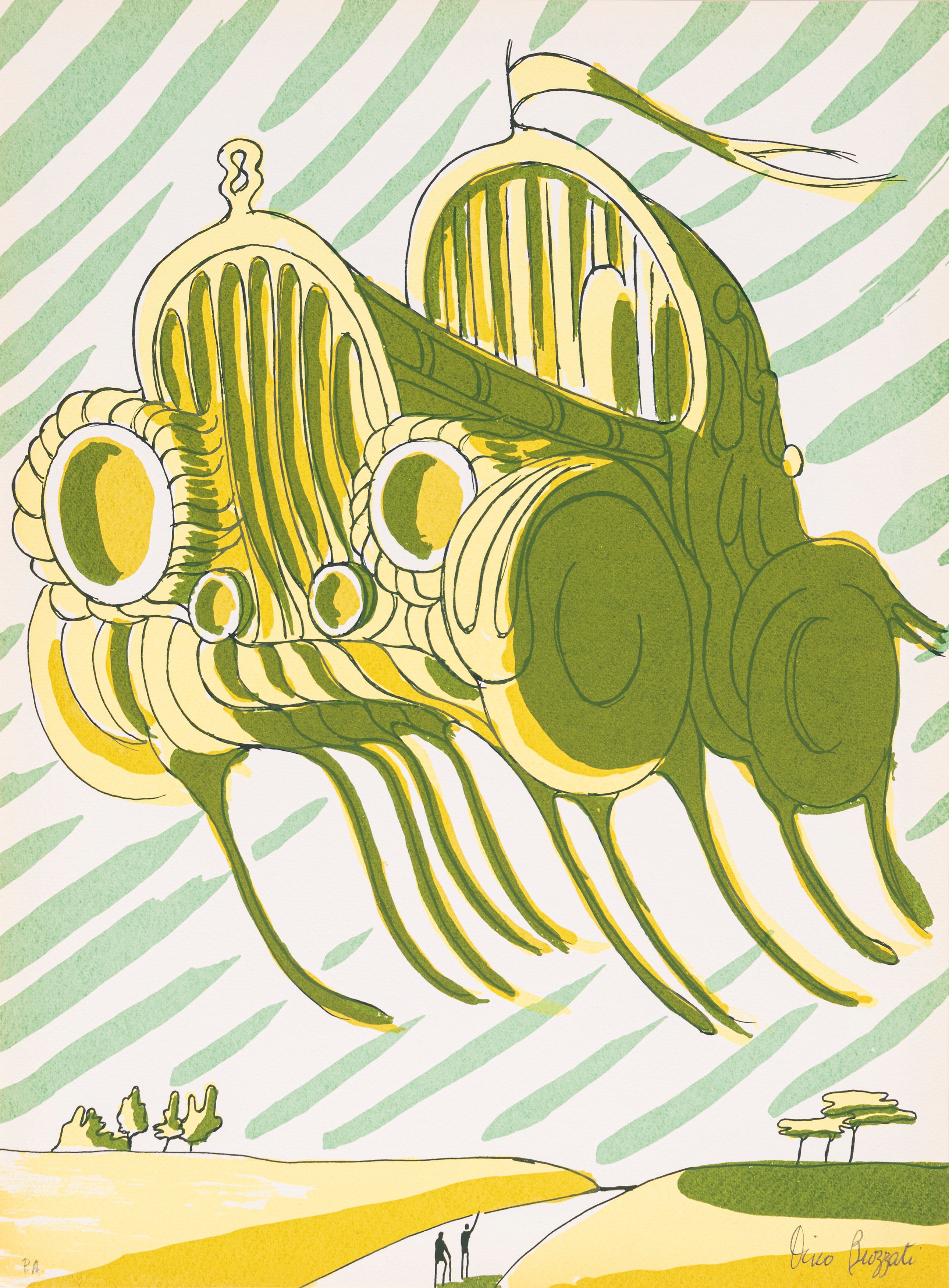 Vecchia Auto. Testo e Illustrazioni di Dino Buzzati