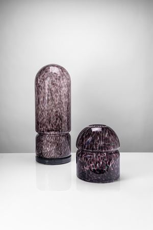 Set of floor lamp and blown vase from the 'Glicine' series