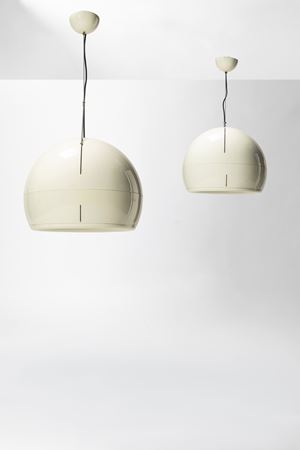 Pair of ceiling lamps model 'Pallade'