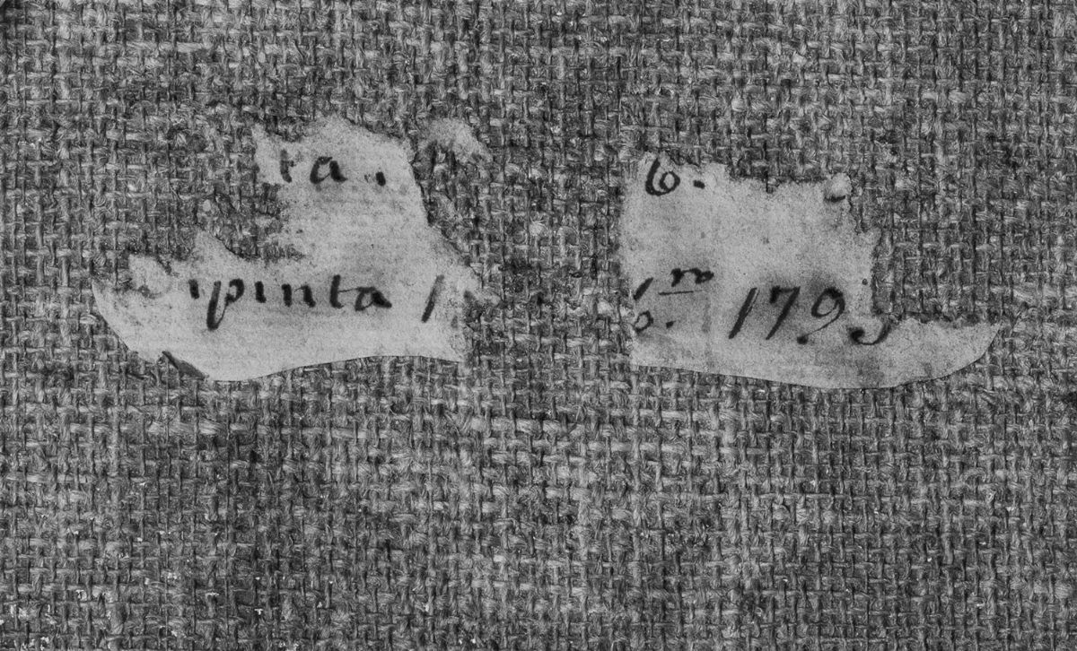 Scuola Napoletana, 1793 - Scuola napoletana, Ritratto di gentildonna a tre quarti di figura con v...