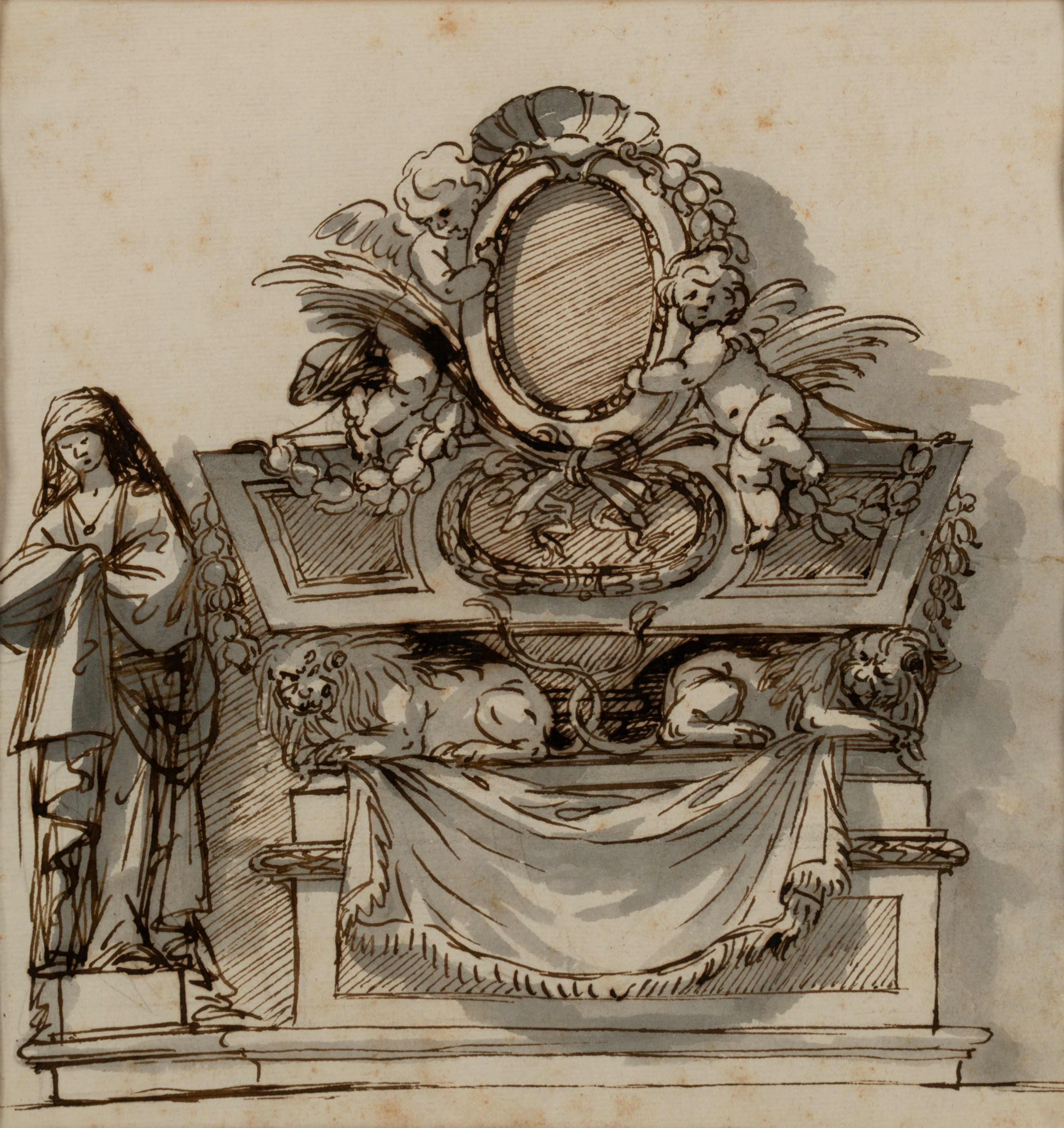 Scuola Dell'italia Settentrionale, Secolo XVII - Studi per progetti architettonici e scultorei, t...