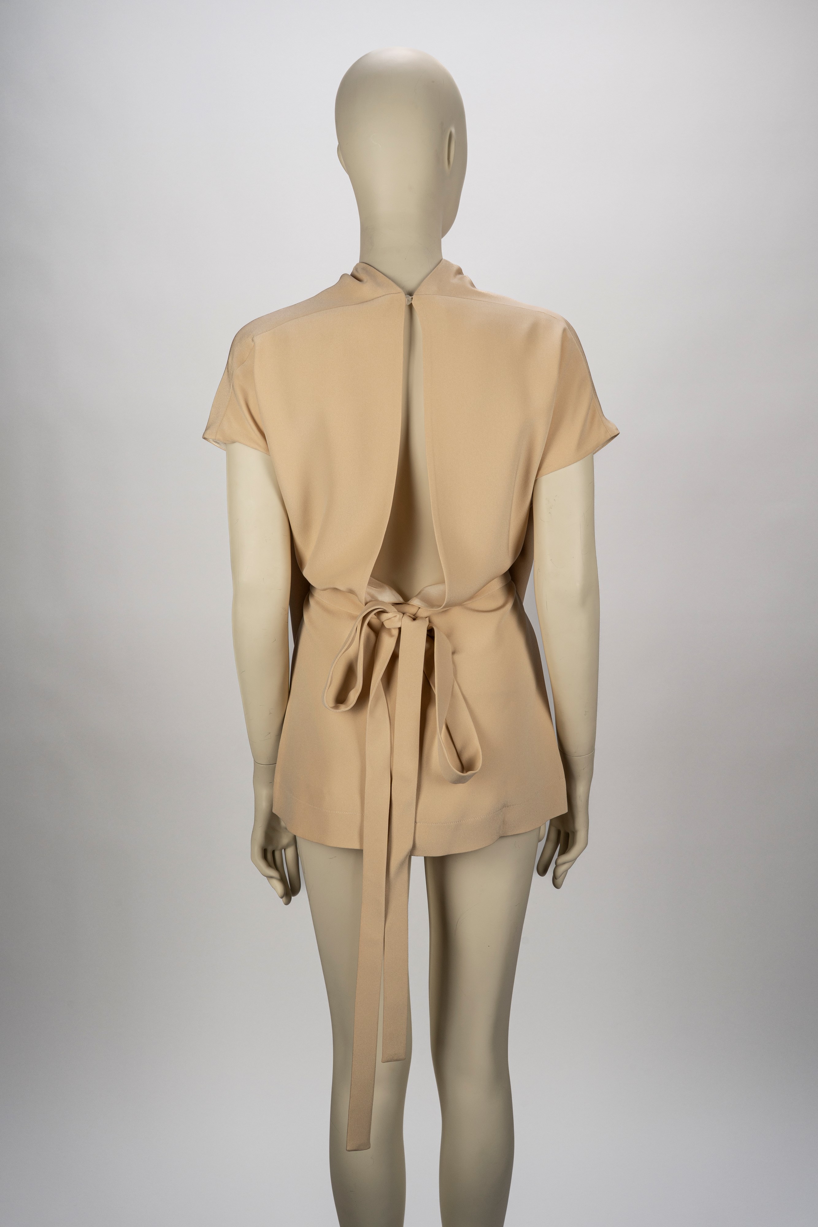 Celine - Blusa in crepe di seta beige