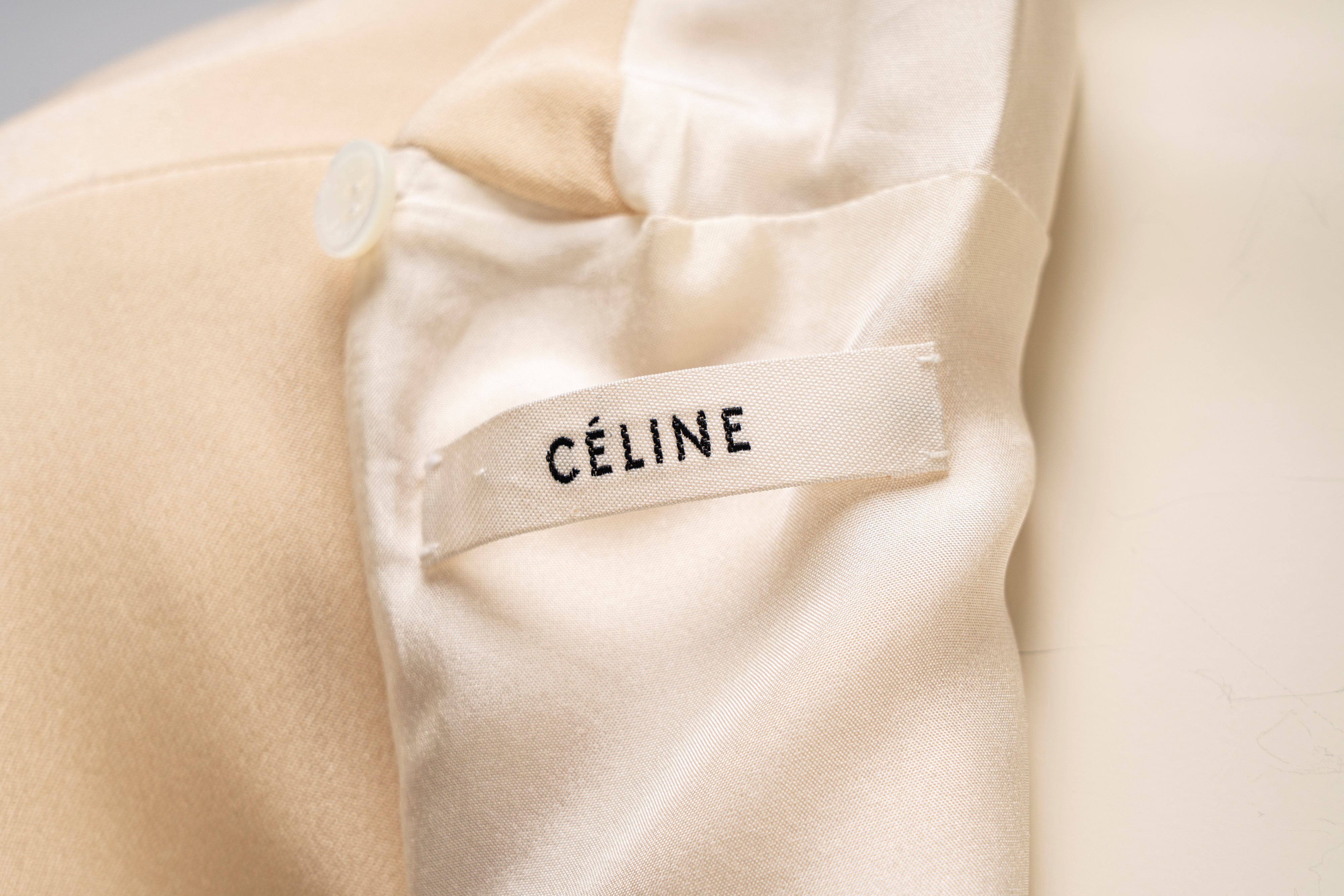Celine - Blusa in crepe di seta beige