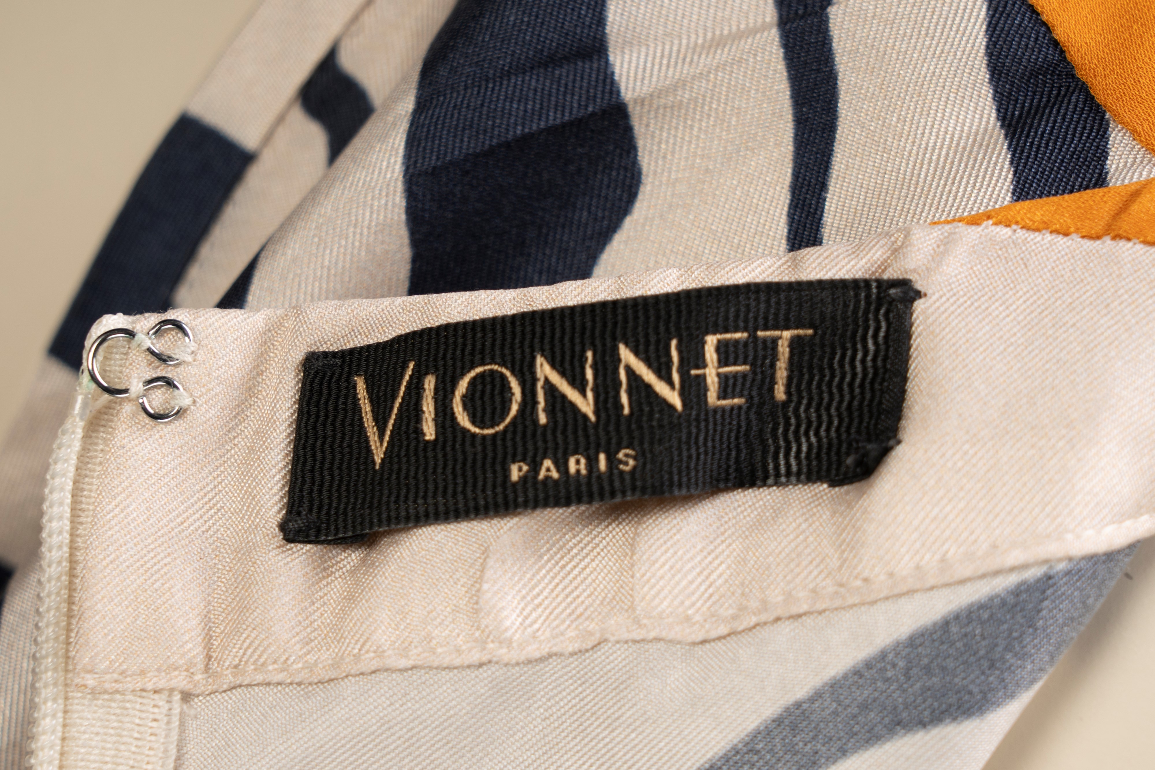 Vionnet - Abito corto smanicato in seta a stampa fantasia